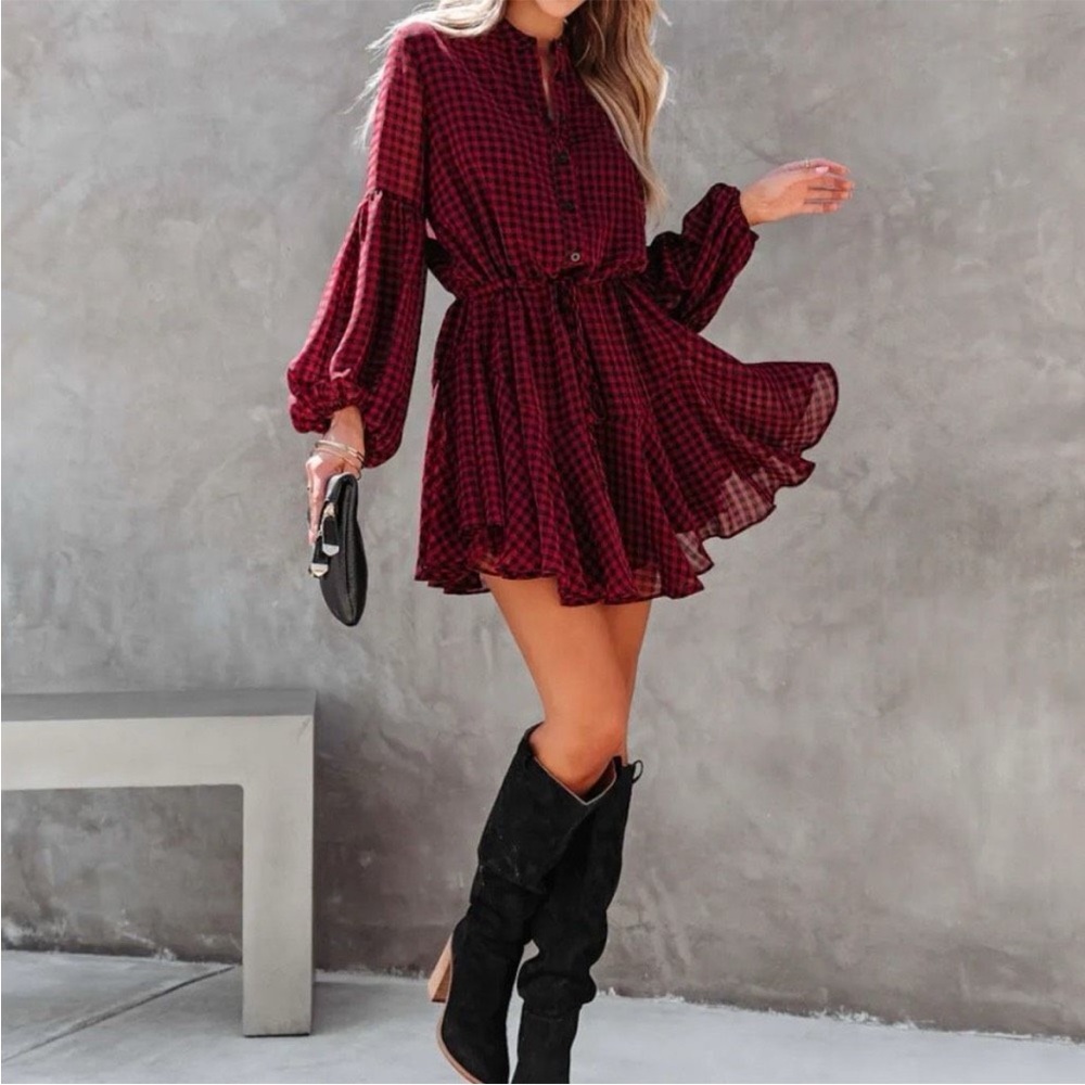 Vici Buffalo Plaid Dress